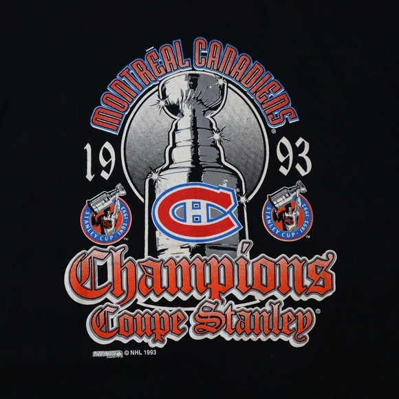 Vintage 1993 Montreal Canadiens Stanley Cup Champions Single Stitch T Shirt XL - Picture 5 of 8